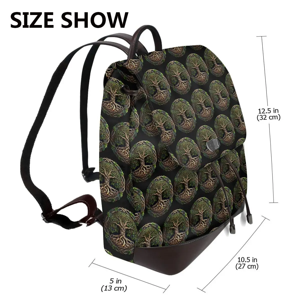 Biblical World Tree Of Life Bookbag School Student Bags Hiking Travel Daypack for Women Fashion Derma Backpack
