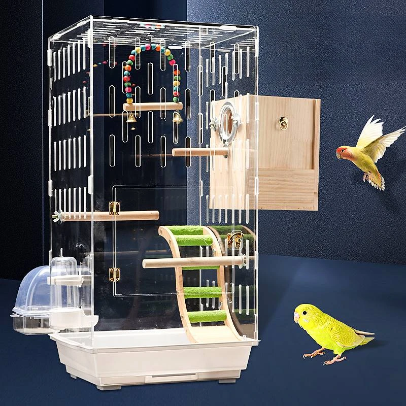 

Large Luxury Transparent Bird Cages Villa Household Acrylic Budgie Bird Cages Park Breeding Vogelkooi Birds Accessories WZ50BC