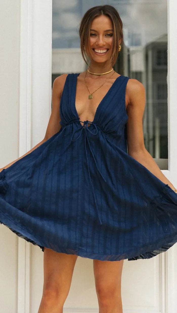 Skinny Sexy Deep V-Neck SLeeveless Mini Dresses for Summer Women\'s Dress 2024 New Front and Rear Drawstring Swing A-line Dress