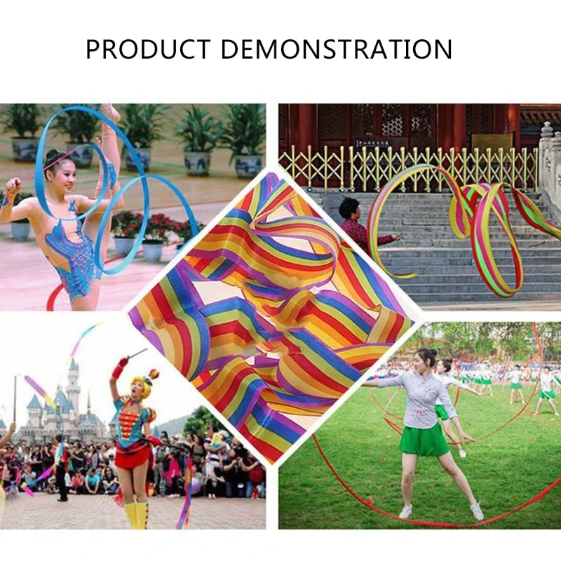 4M Dance Ribbons Streamers Rhythmic Gymnastics Command Twirling Wands Drop Shipping