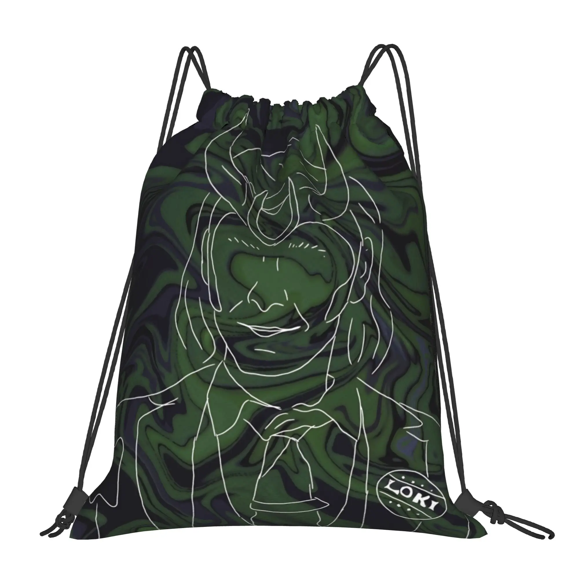 

1 pc Loki Stick Figure Design Loki Laufeyson Kawaii Drawstring Bags Travel Shoe Clothes Storage Multi-function Teen Portable