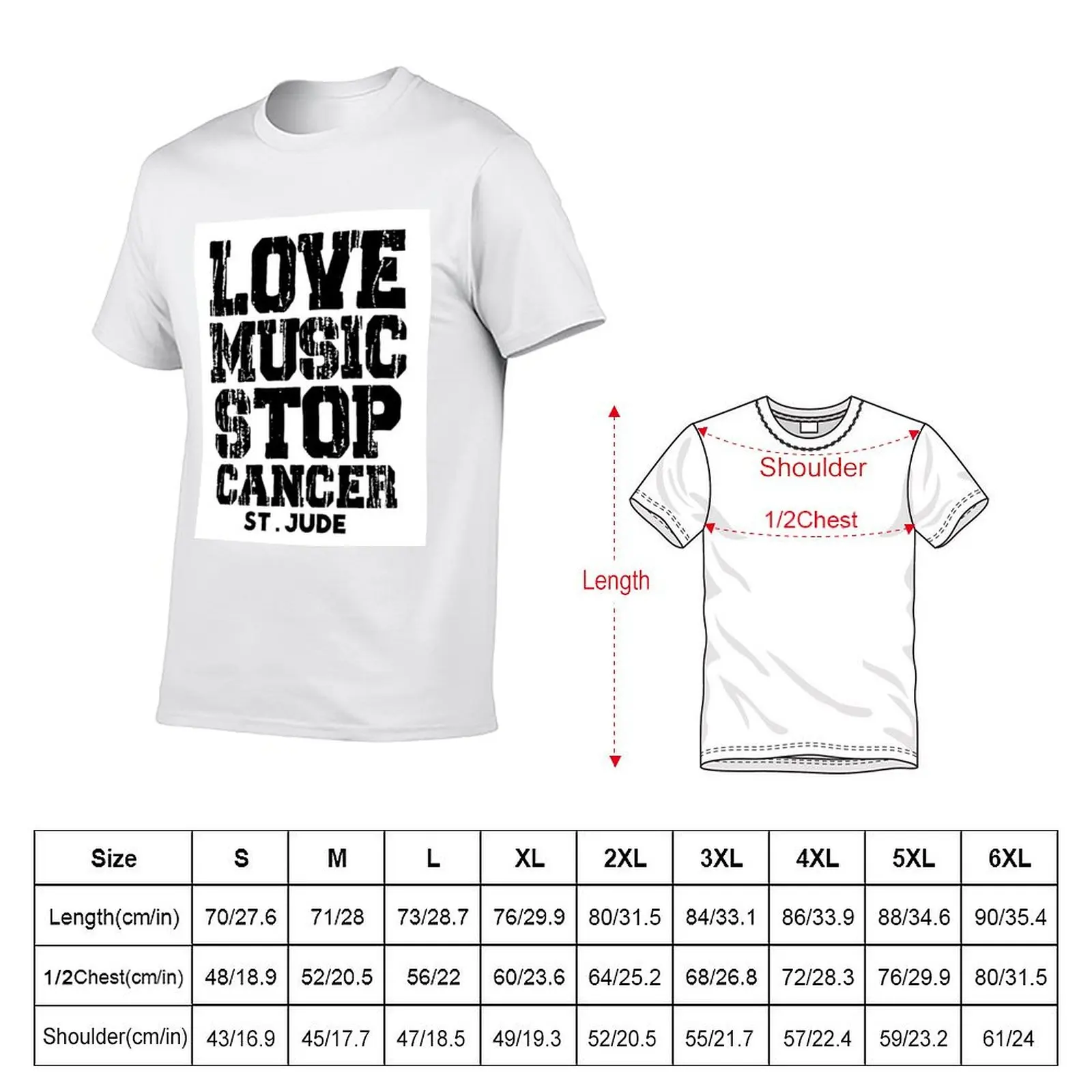 St Jude Music Shirt Love Music Stop Cancer T-Shirt custom t-shirts cute clothes t shirt for men