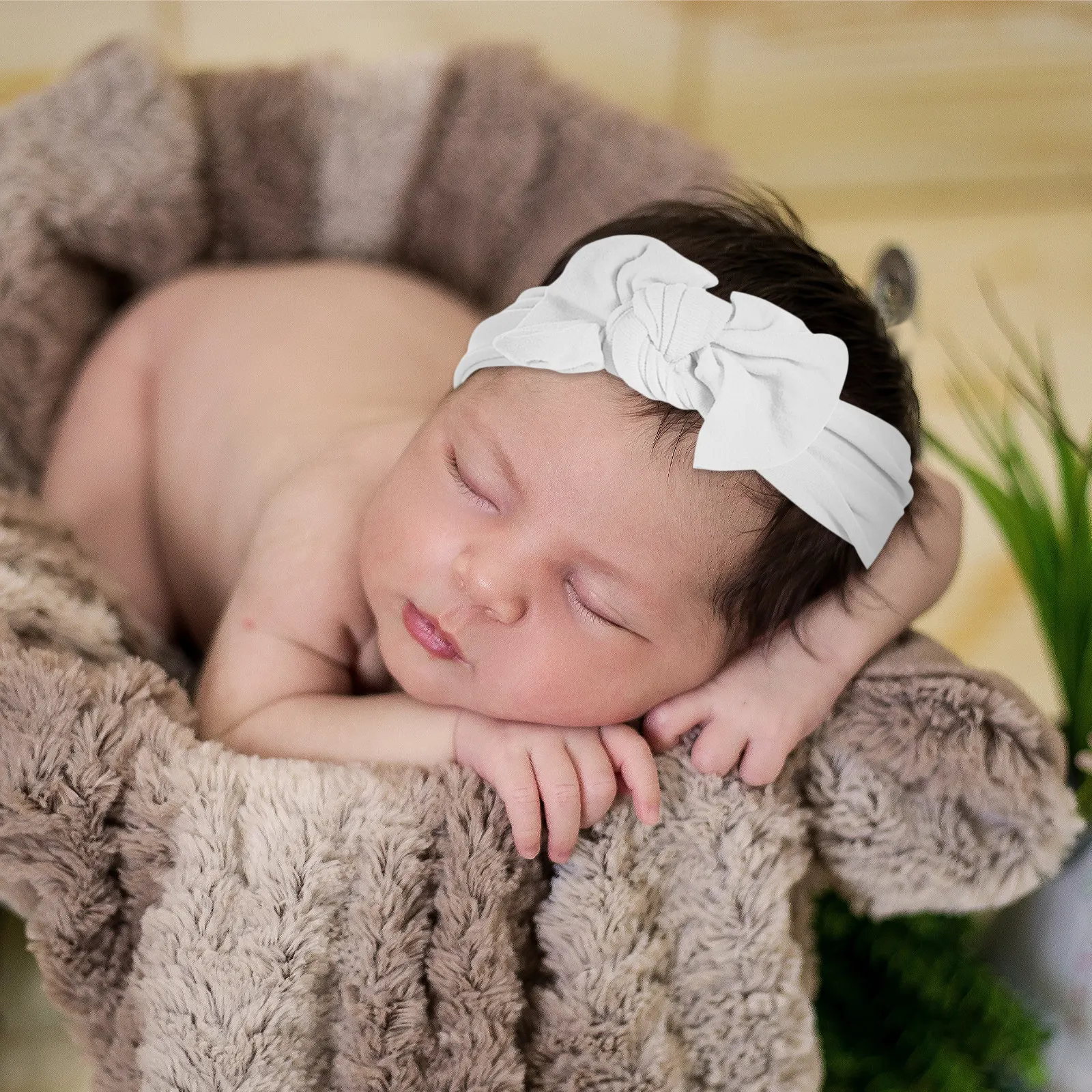 

6Pcs Baby Bow Headband Elastic Nylon Headband Cute Hair Accessories for Infant Toddler Girl Birthday Christmas Party Photoshoot