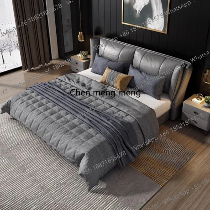 

Custom Gray Double Bed Simple Drawers Low Profile Matrimonial Italian BedLuxury 180X200 Cm Cama Matrimonial Bedroom Furniture