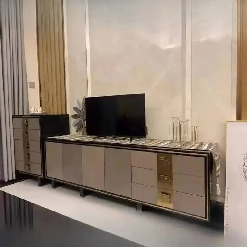 Vertical Glossy Tv Stand Drawers Heavy Narrow Wooden Modern Tv Stands Nordic Designer Minimalist Tv Kast Meubels Furniture Home