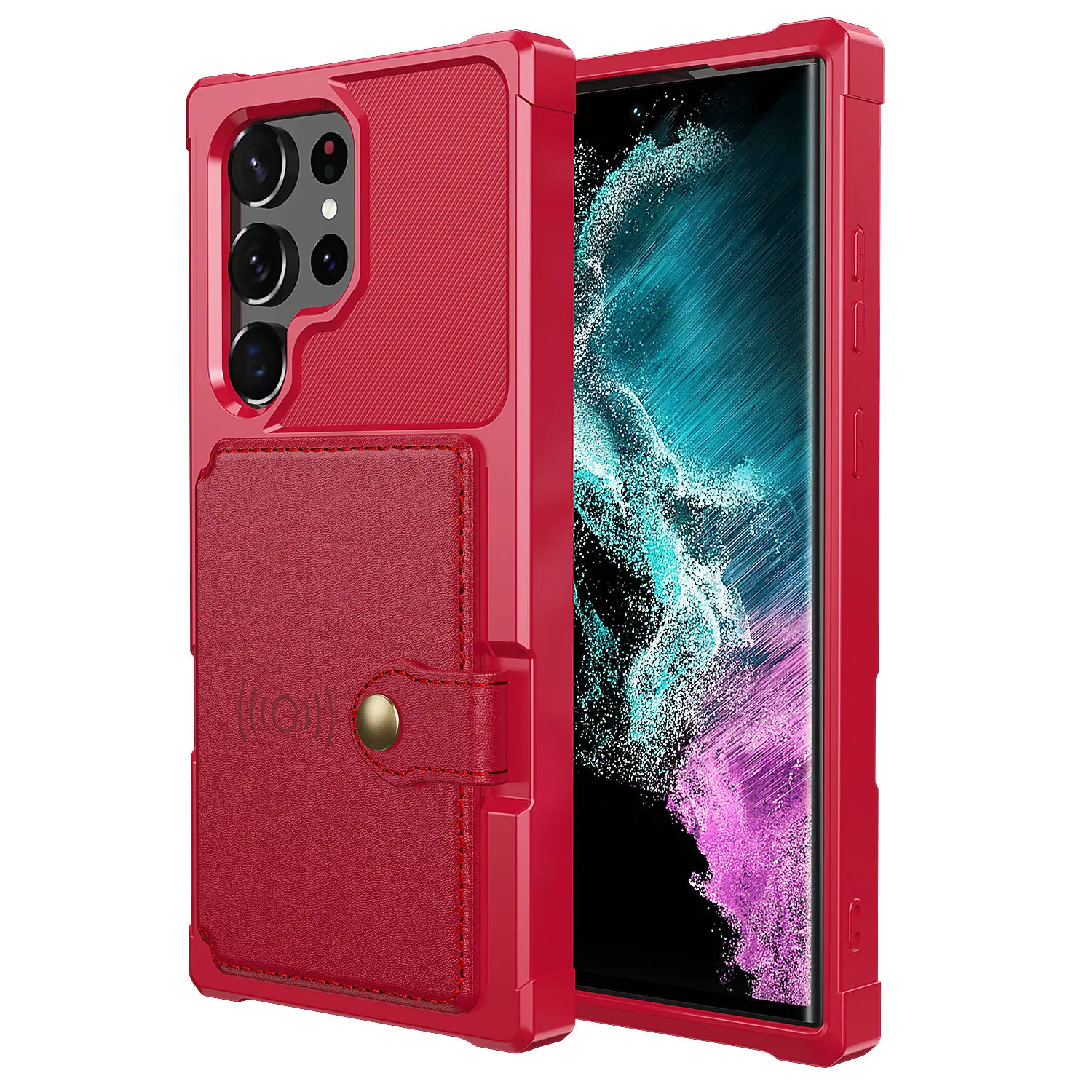 for Samsung Galaxy S20 Ultra Note 20 Ultra Note 10 9 Plus Case with Card Holder, Heavy Duty Rugged Leather Flip Wallet Cover