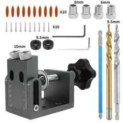 15 Degree Aluminum Alloy Oblique Drill Angle Puncher Locator With Drill Bit Pocket Hole Screw Jig Woodworking Guide Positioner