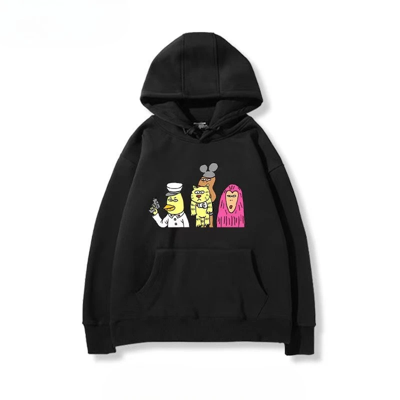 

2025 Autumn/Winter band-related printed hooded sweatshirts loose and trendy streetwear for men and women