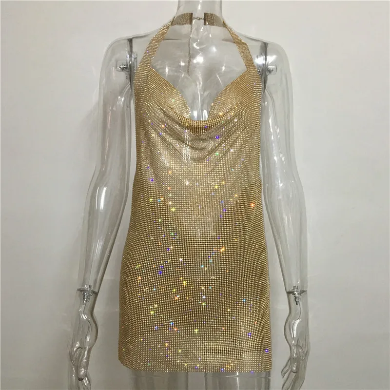 Robe de soirée longue fendue à paillettes pour femmes, col en V profond, licou à paillettes, plusieurs couleurs, robe de soirée unique, le plus récent, en stock