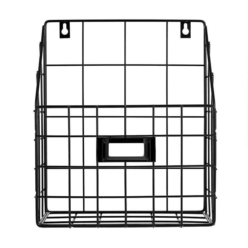 Wire Mail Basket - Wall Mounted Hanging Folder/Document Organizer - Economic & Easy To Install Tray For Home Office & More (1 Sl