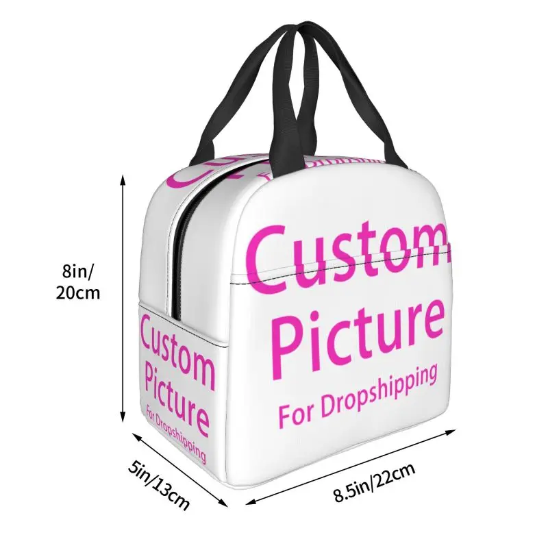 Custom Photo Logo Lunch Box Women Customized DIY Print Thermal Cooler Food Insulated Lunch Bag Portable Picnic Tote Bags