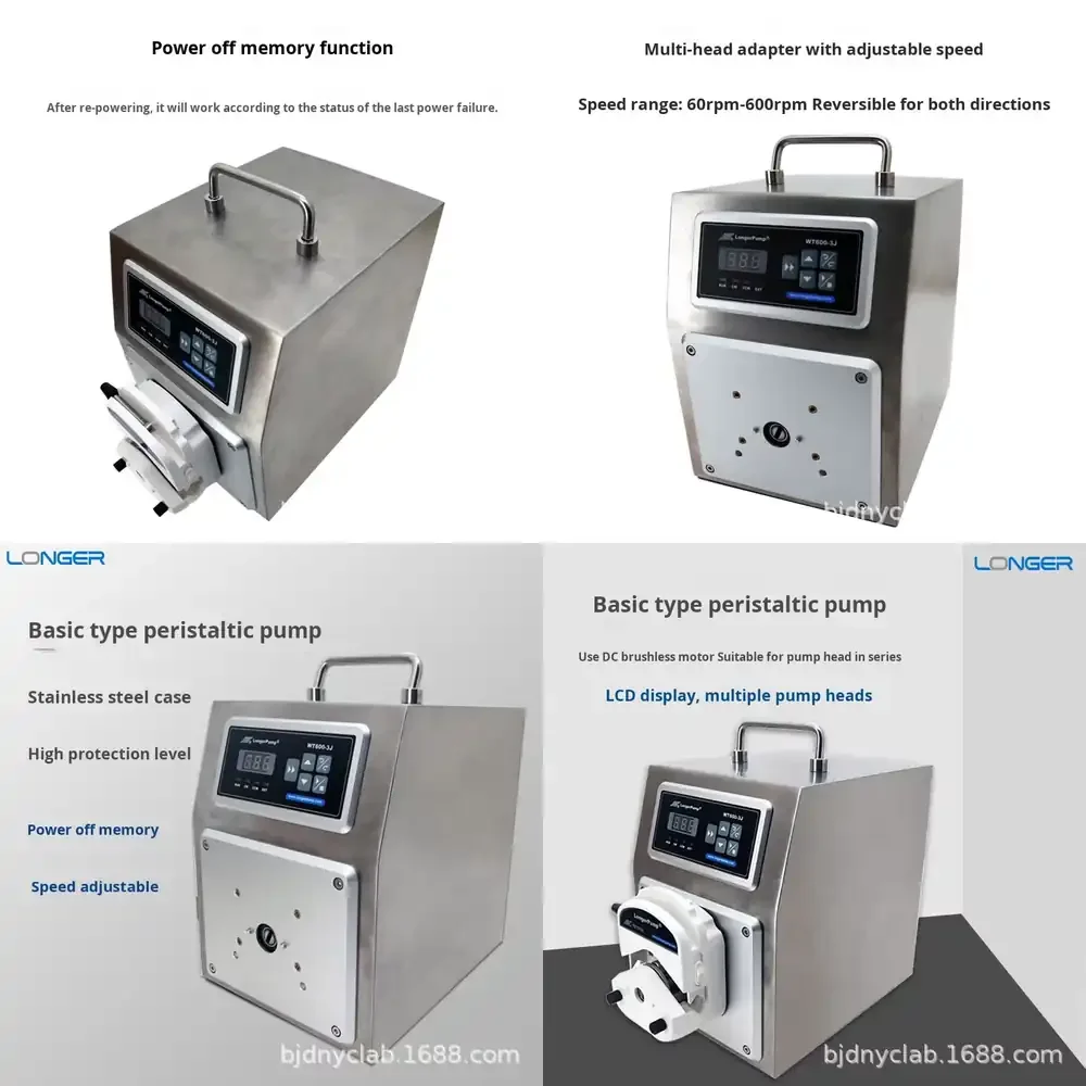 Langrids WT600-3J Peristaltic Pump OEM Stainless Steel 304 3L Industrial Liquid Dispensing Multi Channel Constant Flow 1 Year
