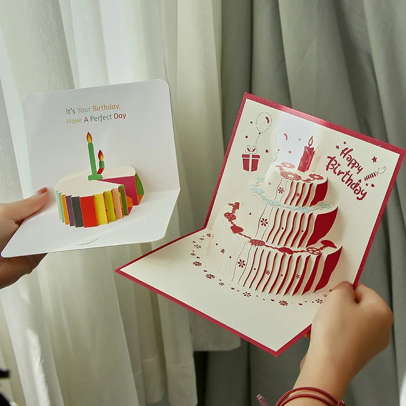 3D Pop-Up Geburtstagstorten-Grußkarten Einladungskarten für Jungen Mädchen Kinder Geschenk Dankeskarten Miniaturen Beste Wünsche Postkarte – Detail 8