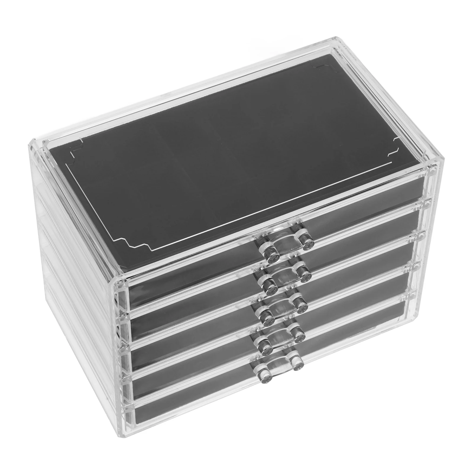 

90 Grid Display Cases Clear Acrylic 5 Drawer Storage Box Insert Collectibles Showcase Rock Display Case Cabinet