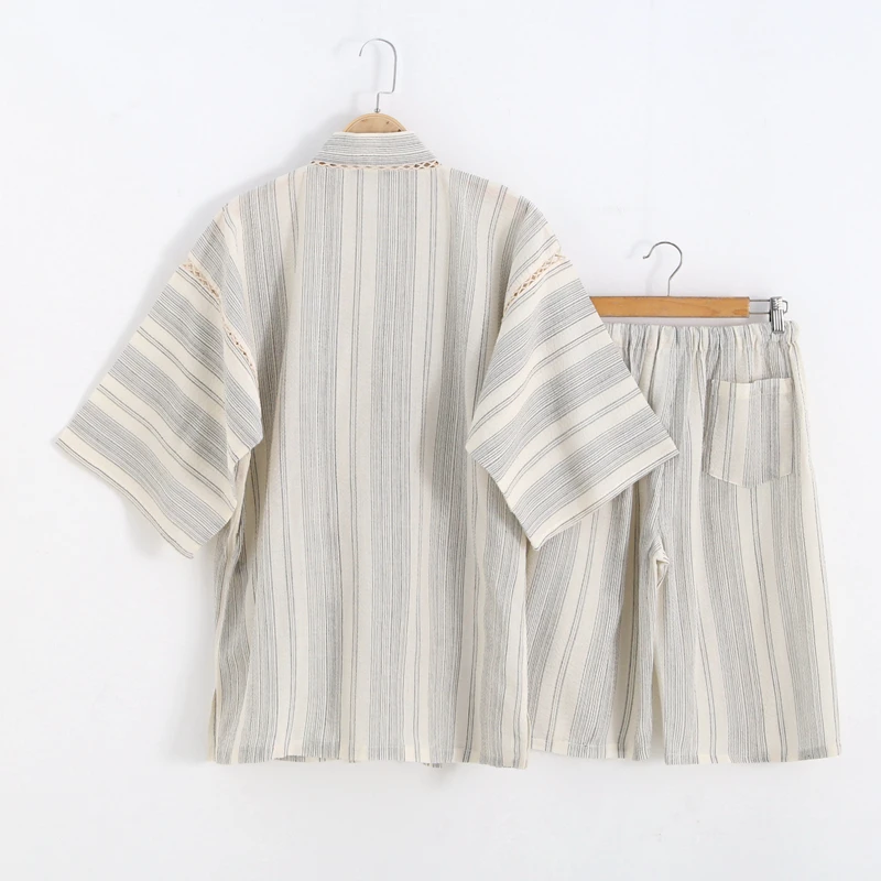 Japanese high-grade Goods All Cotton skin-friendly Japanese Thin Pajamas Feature Sweat Suit Set Kimono