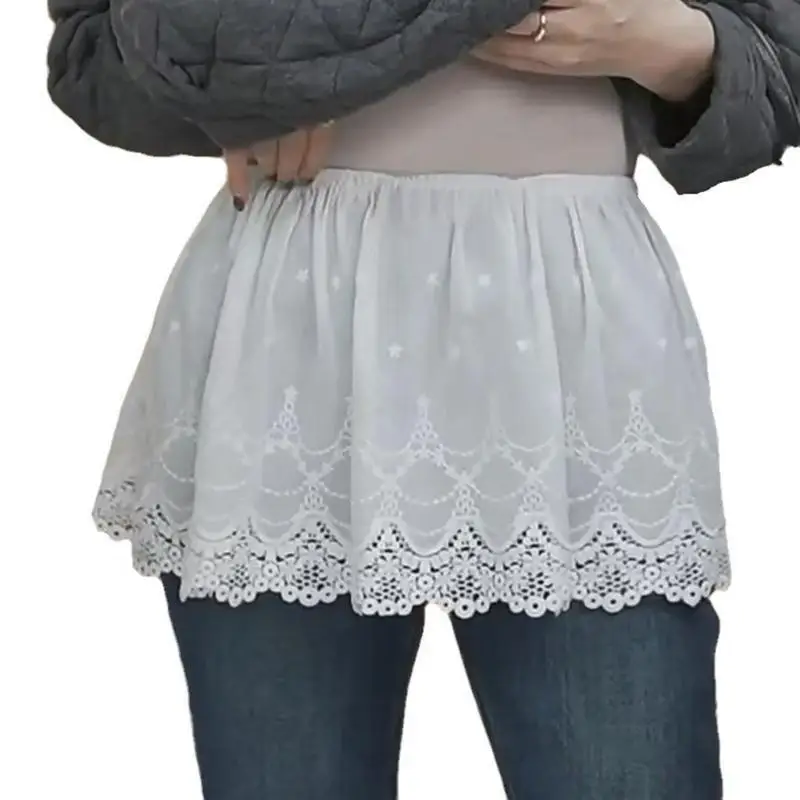 Mini-jupe réglable pour femmes, extension chemise, superposition amovible, faux haut, chemise à balayage inférieur, cadeaux,