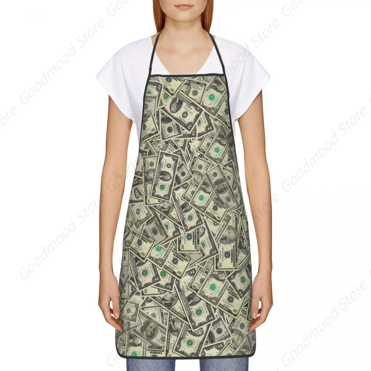 US Dollar Bills Gift Bib Aprons Women Men Kitchen Chef Banknotes Money Pattern Tablier Cuisine for Cooking Baking Painting