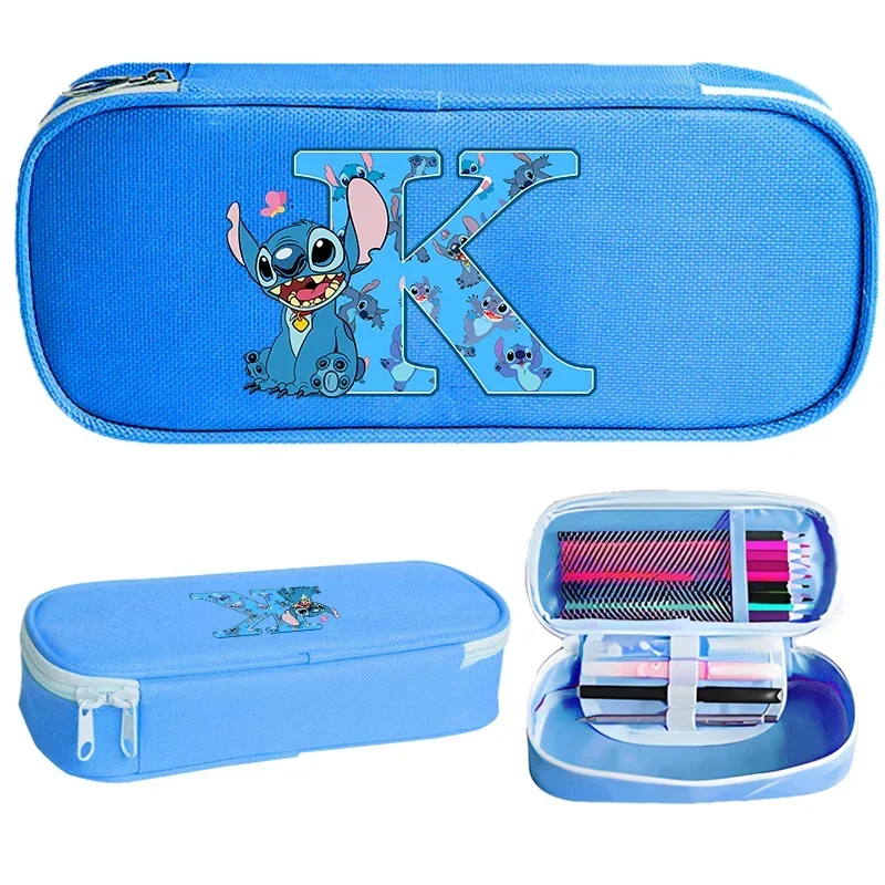 Disney Stitch Print Pencil Box Student School Supplies Stationery Kids Penbag Pencilcase Kawaii Boys Girls Birthday Cute Gifts