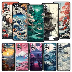 Japanese Landscape Phone Case For Xiaomi Redmi Note 13 12 5G 11 10 Pro Plus 4G 9S 9 8 7 9T 13C 12C 10C 9C 9A Soft Silicone Cover