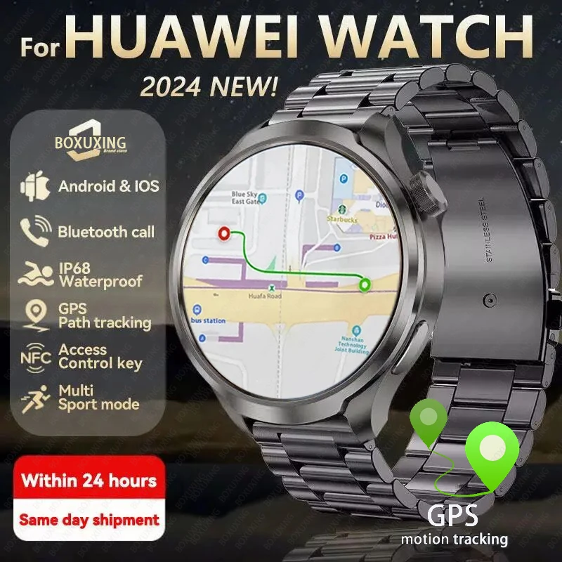 남성용 AMOLED 스크린 GPS 스포츠 스마트 워치, NFC 나침반 방수 시계, 심박수 블루투스 통화 스마트워치, 화웨이용, 1.85 인치, 신제품 