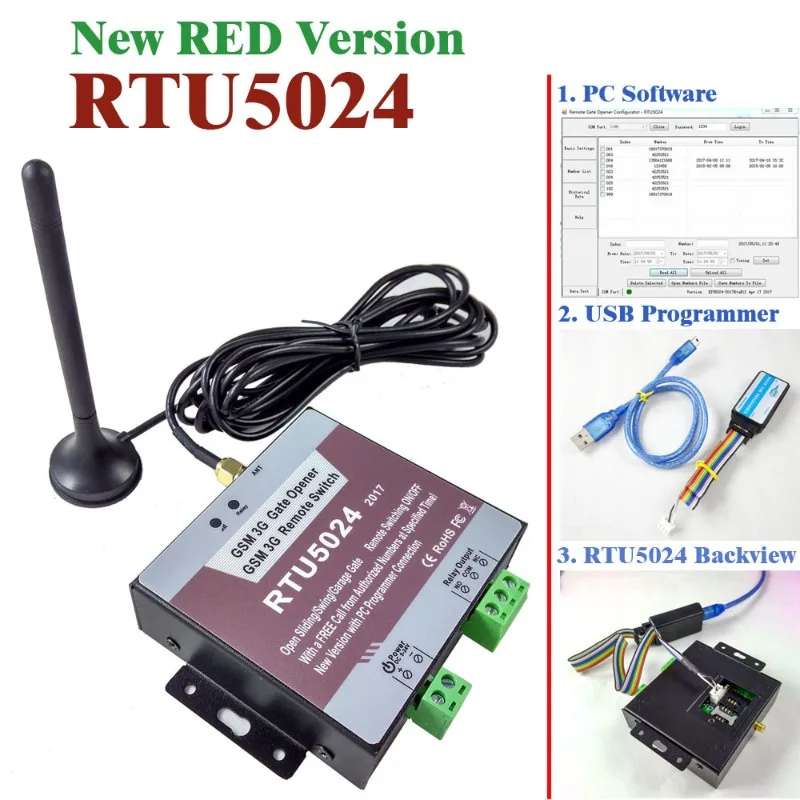 Беспроводной GSM-выключатель RTU5024 V2017 Red Edition для открывания ворот, автоматических дверей и систем контроля доступа