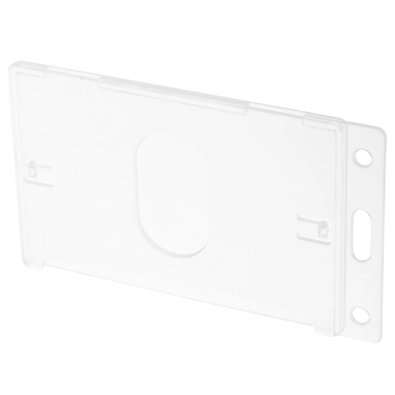 

Lightweight Clear Card Holder with Thumb Slot Hard Plastic Id Badge Case for Quick Access Safe Secure Fit for Teachers Doctors