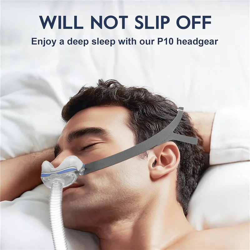 4 عبوات من حزام أغطية الرأس Air Fit P10، بدائل أغطية الرأس CPAP لقناع وسادة الأنف Airfit P10، مع 12 مشبكًا للتعديل
