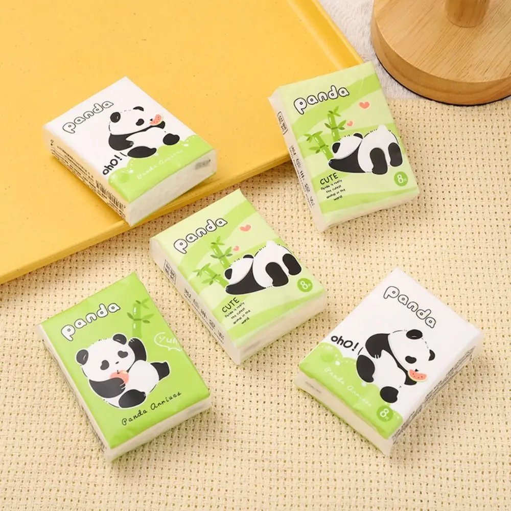 9 Packs Capybara Handkerchief Paper 3Ply Cleaning Panda Cartoon Handkerchief Paper Soft Skin-friendly Capybara Peripheries