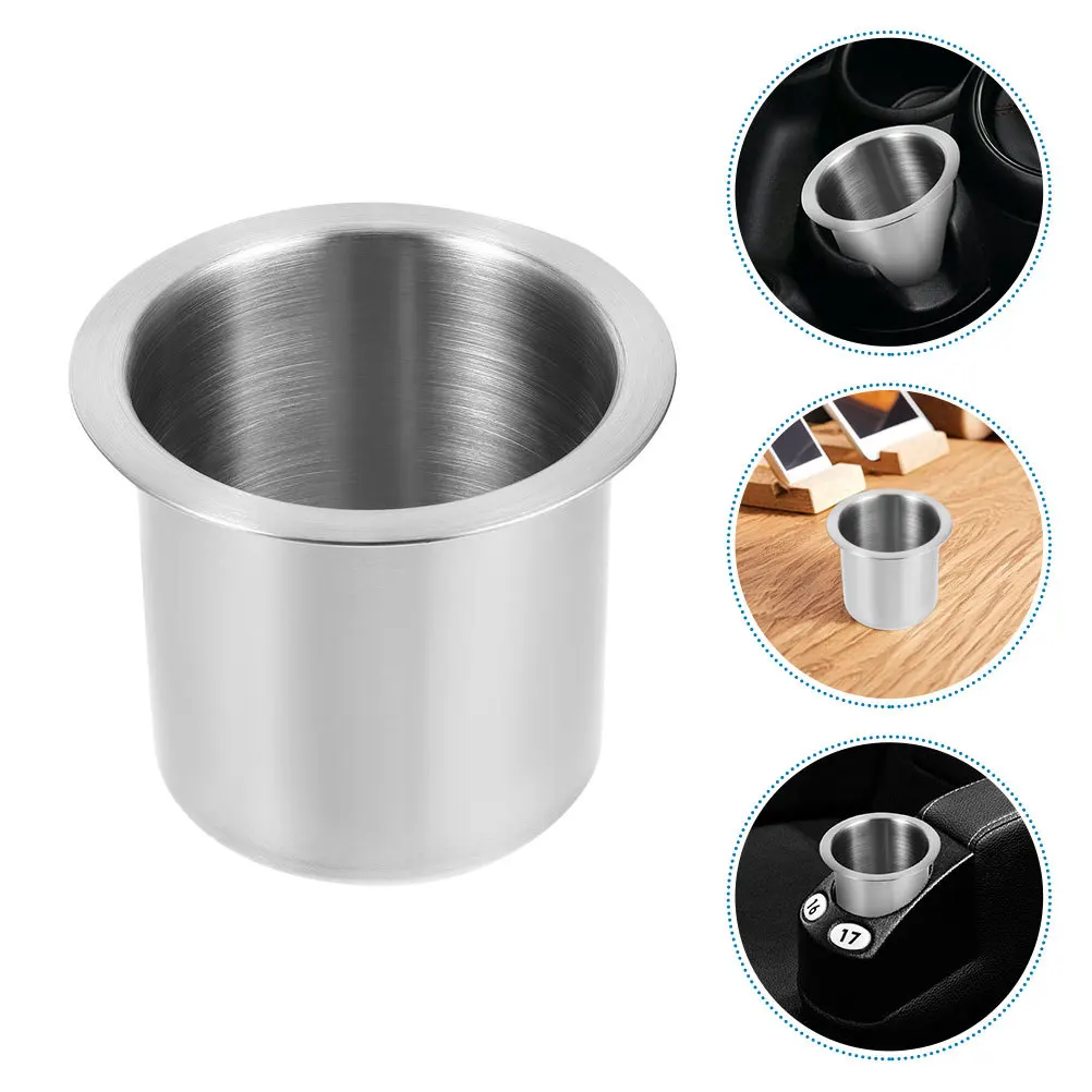 

2Pcs Stainless Steel Car Cup Holder Insert Drop-in Marine Rv Sofa Stable Drink Can Bottle Holder Marine Cup Holders for Boats