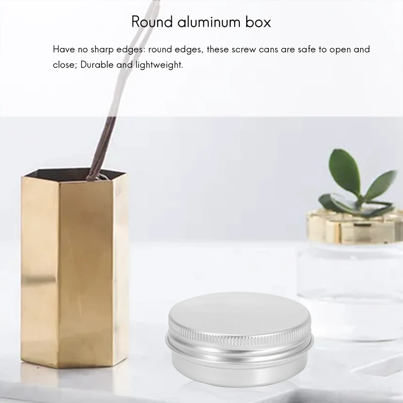 Упаковка SANQ из 40 круглых алюминиевых банок с завинчивающейся крышкой - алюминиевая завинчивающаяся крышка, круглая жестяная бутылка-контейнер