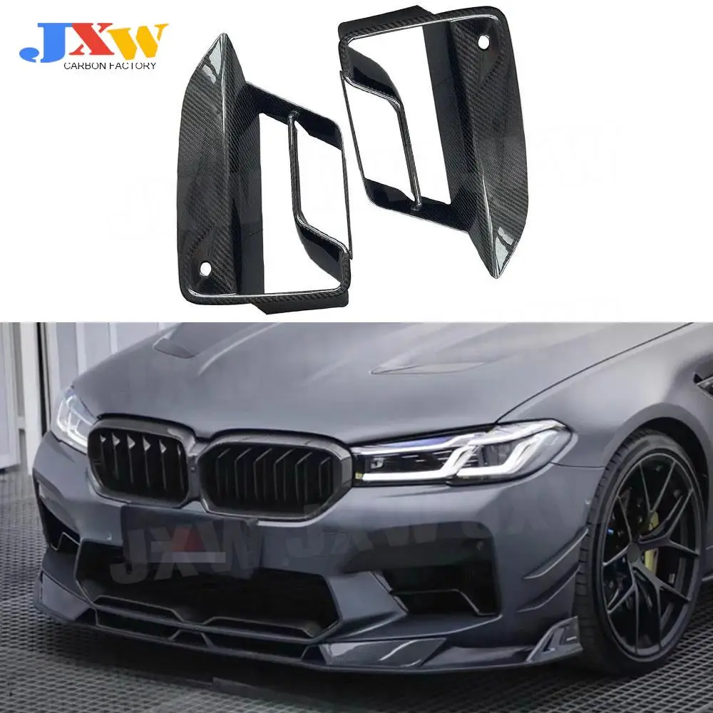 2 PCS/Set Dry Carbon Fiber /FRP Front Fog lamp Air Vent Body Kits Trims for BMW F90 M5 LCI 2022+ Car Front Bumper Trim Covers