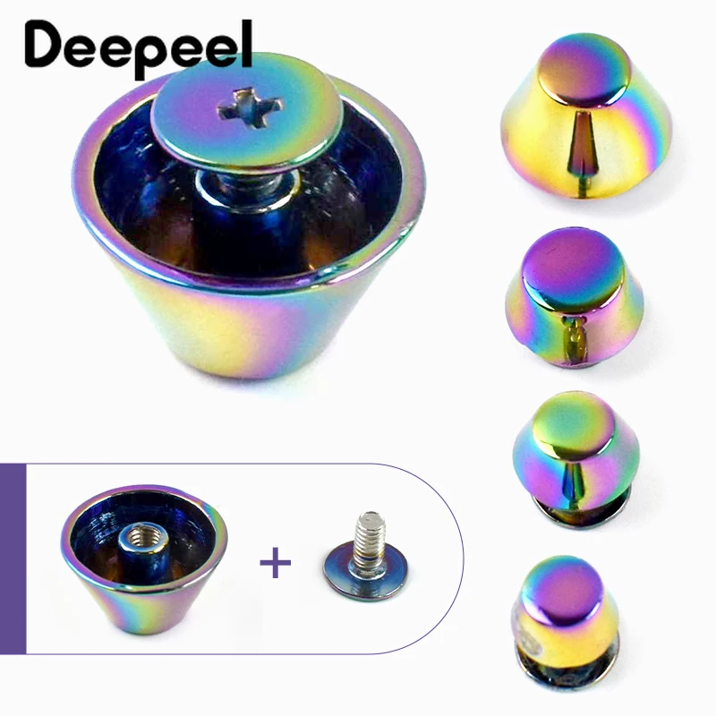 20Pcs 8-16mm Metal Bag Feet Screw Buckles Handbag Bottom Nails Buckle Purse Rivets Luggage Leather Crafts Hardware Accessories