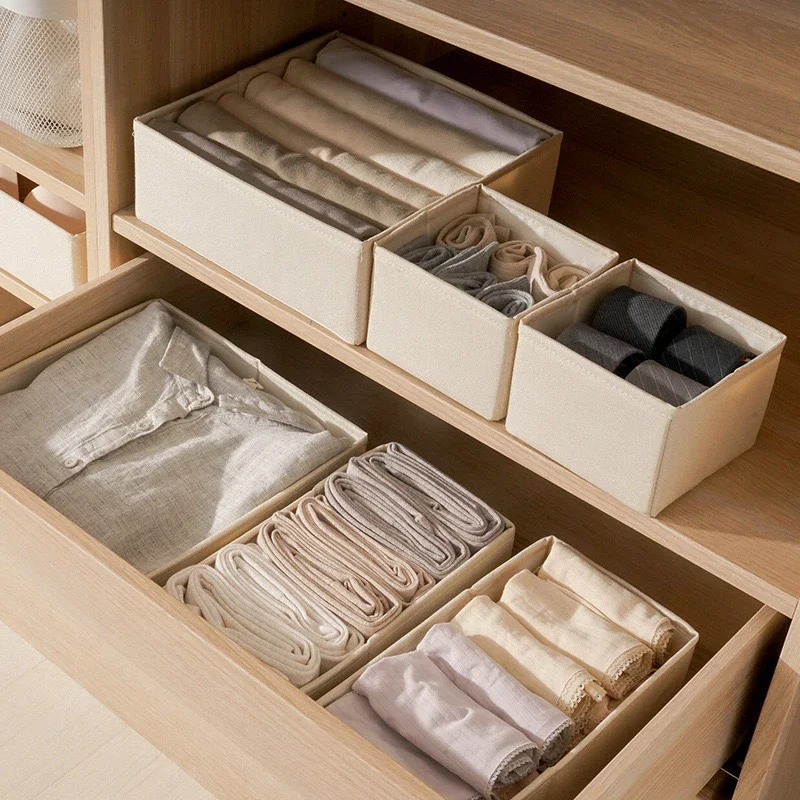 Cabinet Drawer Organizers Underwear Organizers Wardrobe Clothes Bra Organizer For Underwear Socks Pant Home Foldable Storage Box