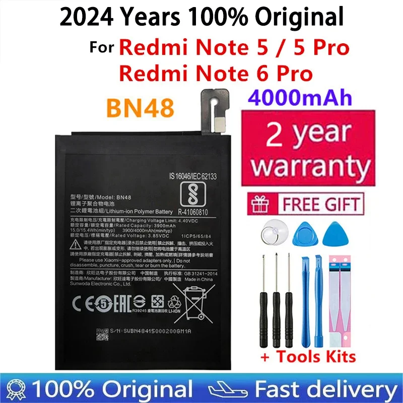 

Original Phone Battery BN45 BN48 For Xiaomi Redmi Note 5 Note 6 Pro Redmi Note6 Pro High Quality 4000mAh Replacement Batteries