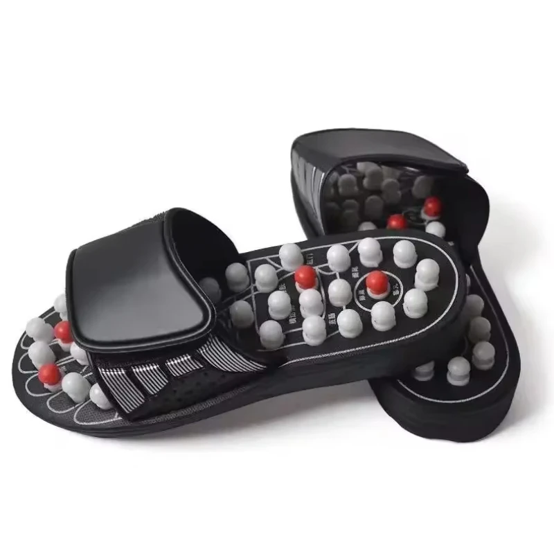 Unisex Acupoint Massage Slippers Chinese Acupressure Health Care Rotating Foot Massager Shoes for Home Comfort Flop