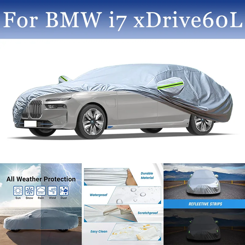 

Для BMW i7 xDrive60L внешний автомобильный чехол, уличная защита, полный автомобильный чехол, снежный чехол, солнцезащитный козырек, водонепроницаемые пылезащитные аксессуары