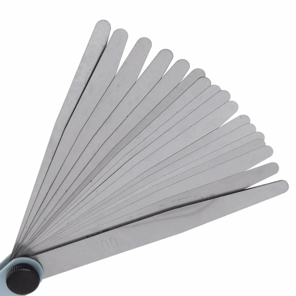 Feeler Tools Feeler Gauge 0.02 To 1mm 1 Pc 17 Blades Carbon Steel Metric Filler Woodworking Tools High-quality