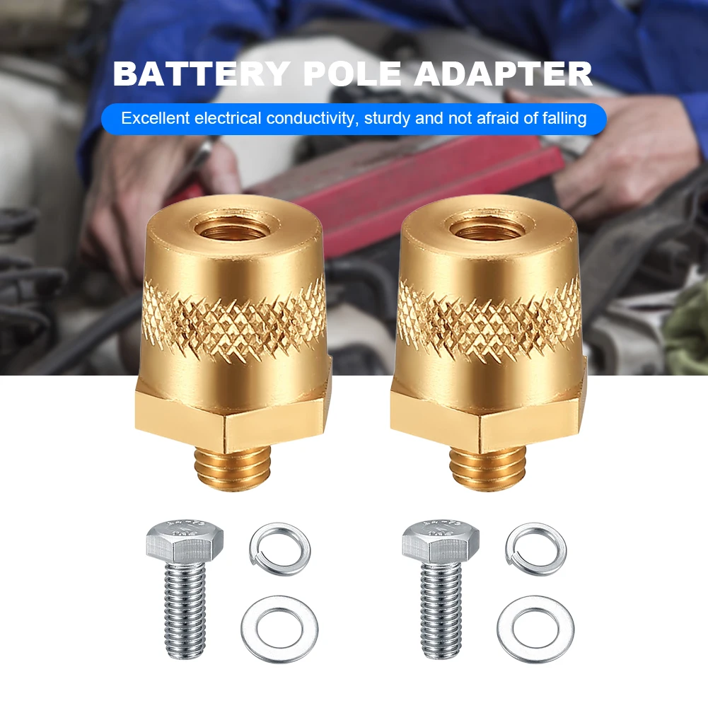 Car Battery Connection Terminals with Male Thread M8 Charging Post Connector Brass Power Connection Terminal Auto Modified Parts