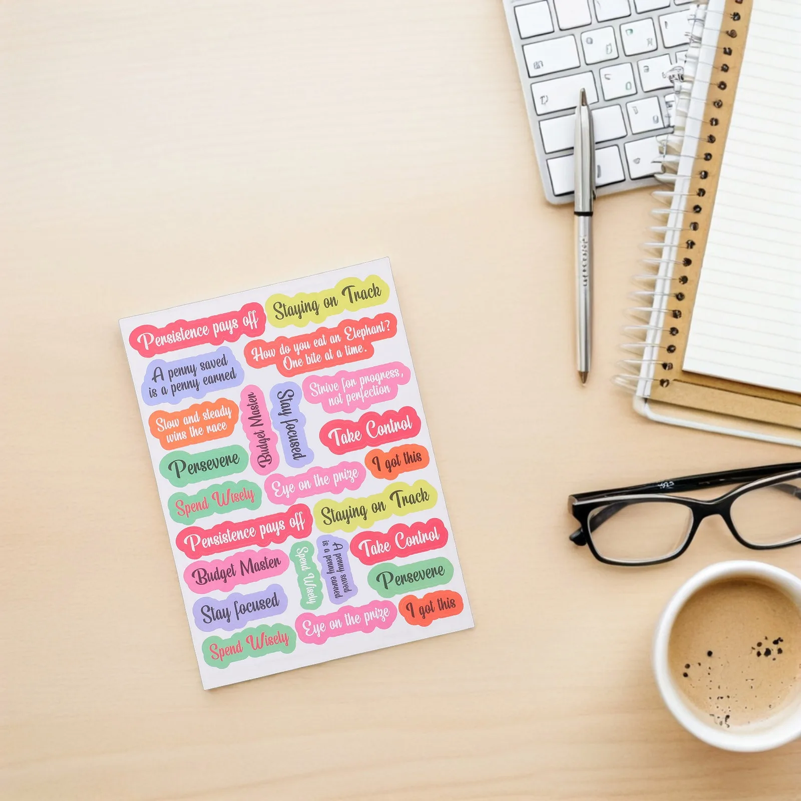 

10pcs Budget Stickers Cash Envelope Labels Binder Planner Decals Finance Organizers Coated Paper Sheets Planner