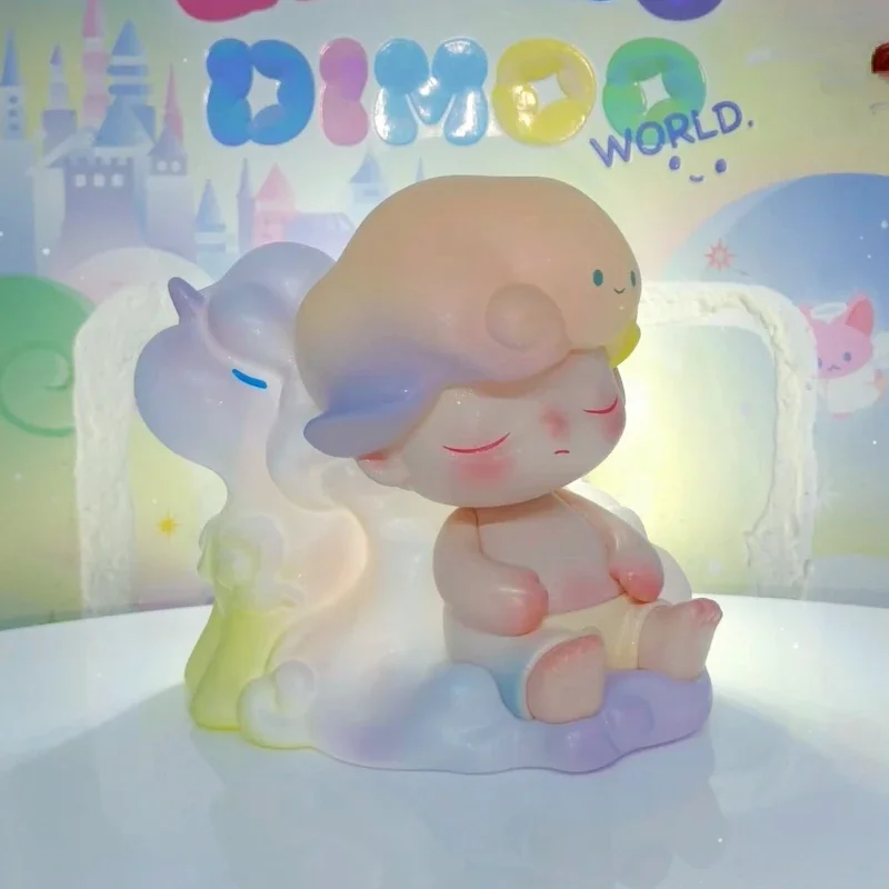 Dimoo Rainbow Dreaming Unicorn Figure Pearl Light Collaboration with Unique Clothing Doll Figurine Designer Toy Art Collection