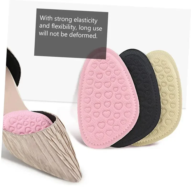 Forefoot Pad Soft Womens Shoe Insoles Lady Gel Half Insole Sucker High Heels Non-Slip Memory Foam Sponge Pain Relief Foot Care