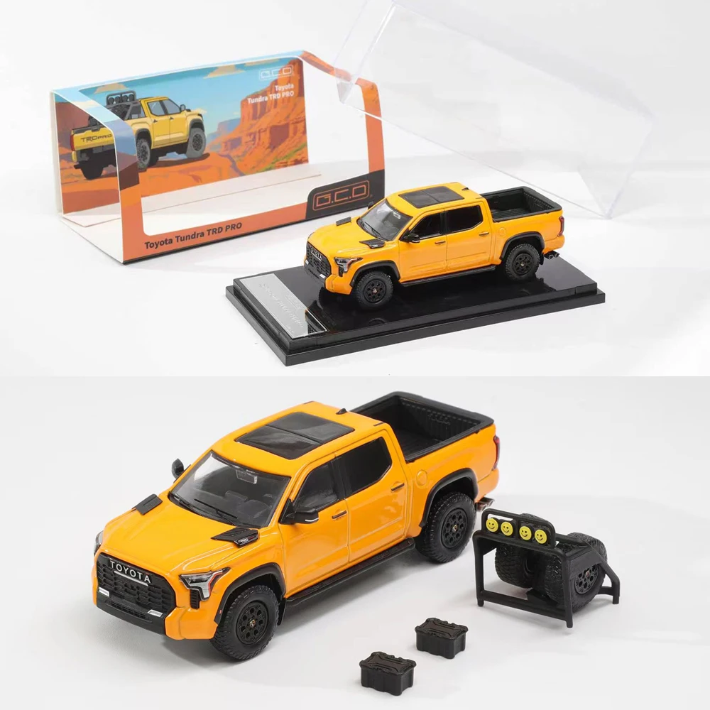 1-64-gcd-タンドラ-ダイキャストモデルカー、フルサイズピックアップトラック、アクセサリーとディスプレイディオラマ付き、限定コレクションギフトボックス