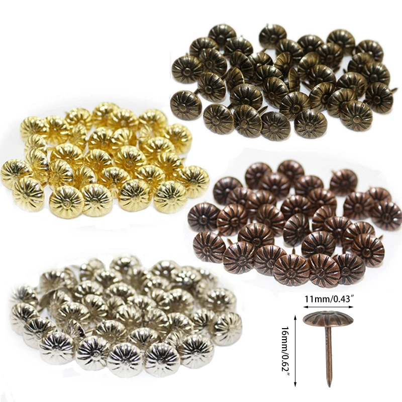 100 Pezzi Tappezzeria Mobili Antichi Chiodini Decorativi Assortimento per Gioielli Regalo Scatola Vino Divano