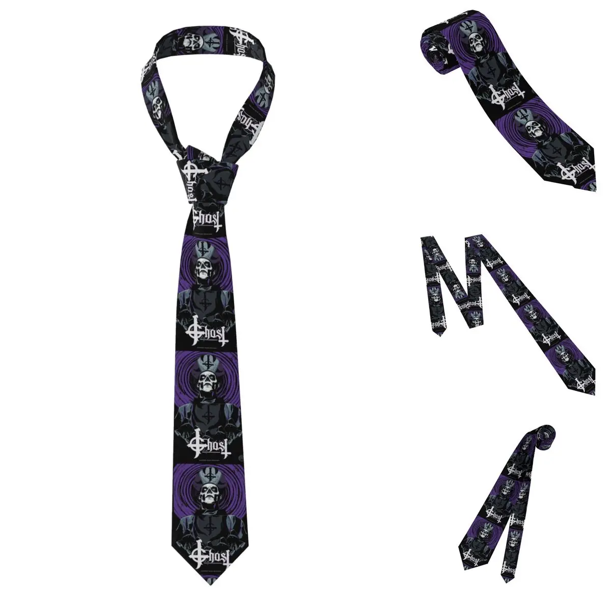 Rock Band Ghost BC 11 Necktie for Men Silk Polyester Slim Neck Ties Party Accessories Tie Classic Gravatas