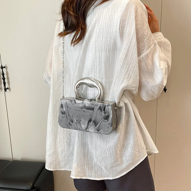 Luxury Acrylic Evening Bags Women Elegant Bridla Purses High-end Metalic Handbags Female Wedding Party Clutches Lady Gift