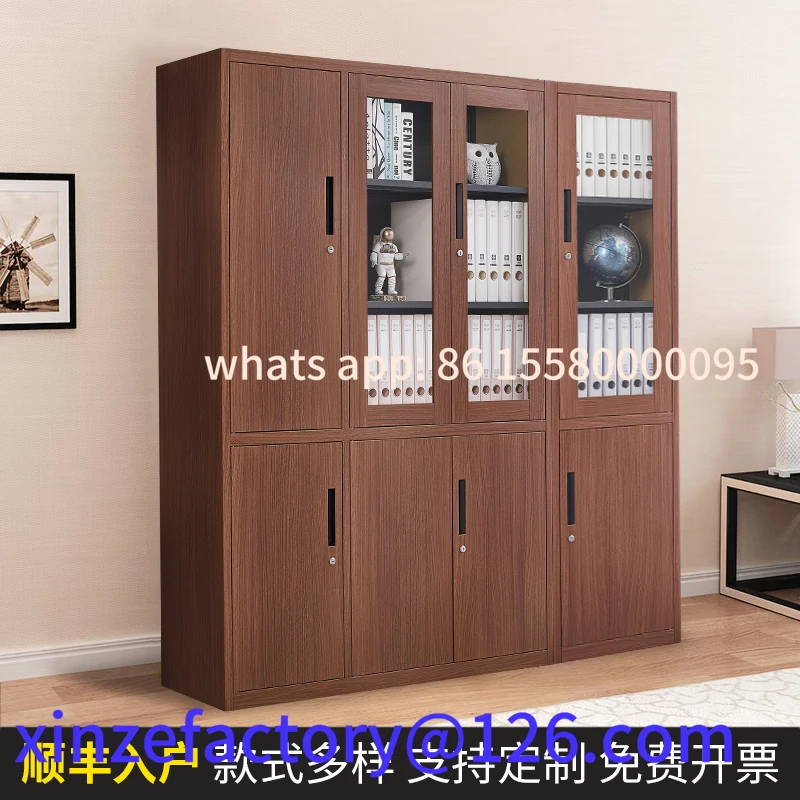 

ustomizable wood grain dormitory multi-door storage changing office voucher cabinet