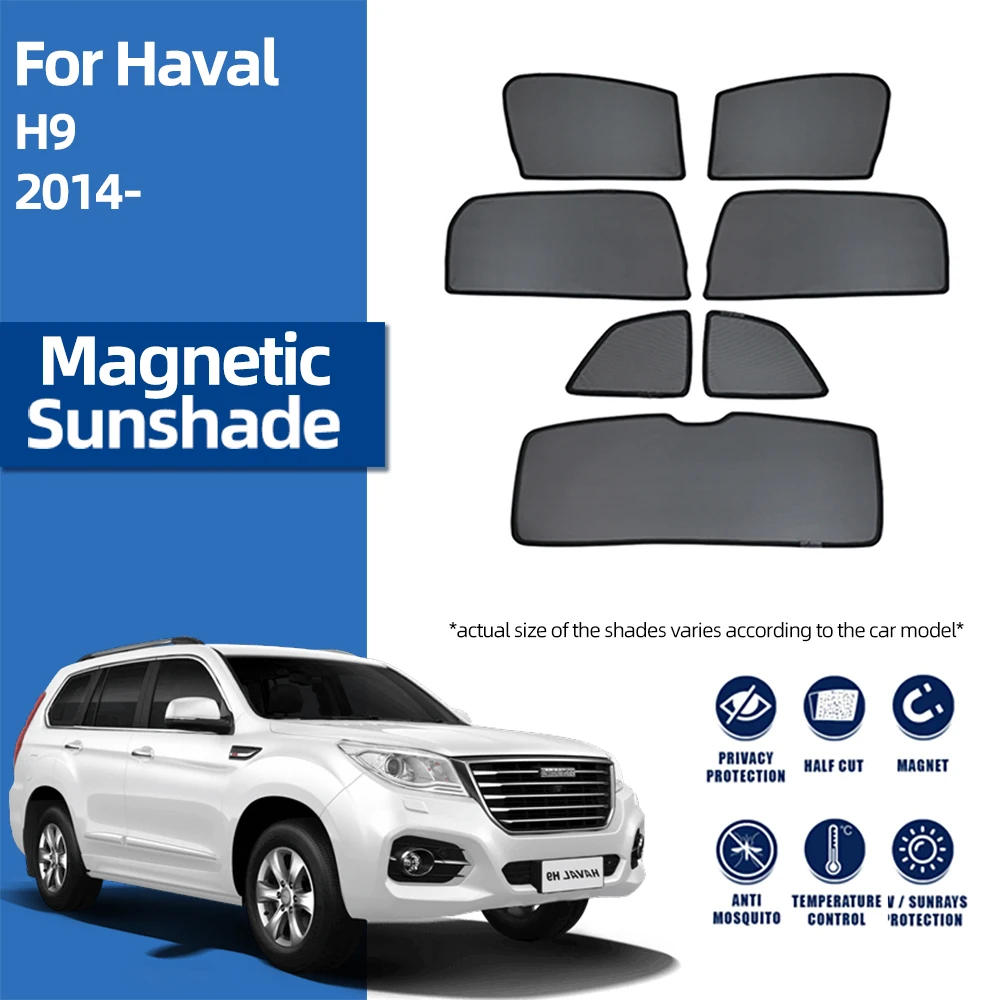 

For GWM Haval H9 2014-2024 Magnetic Car Sunshade Shield Front Rear Windshield Curtain Side Baby Seat Window Sun Shade Visor