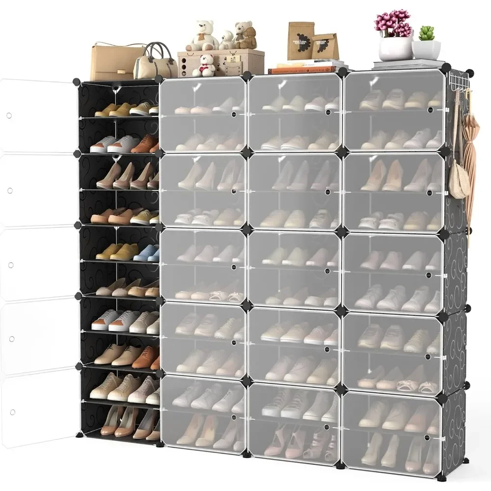 Portable Shoe Rack Organizer, Locker, Easy To Assemble, Adjustable Shoe Rack Stackable Removable Shoe Rack Expandable