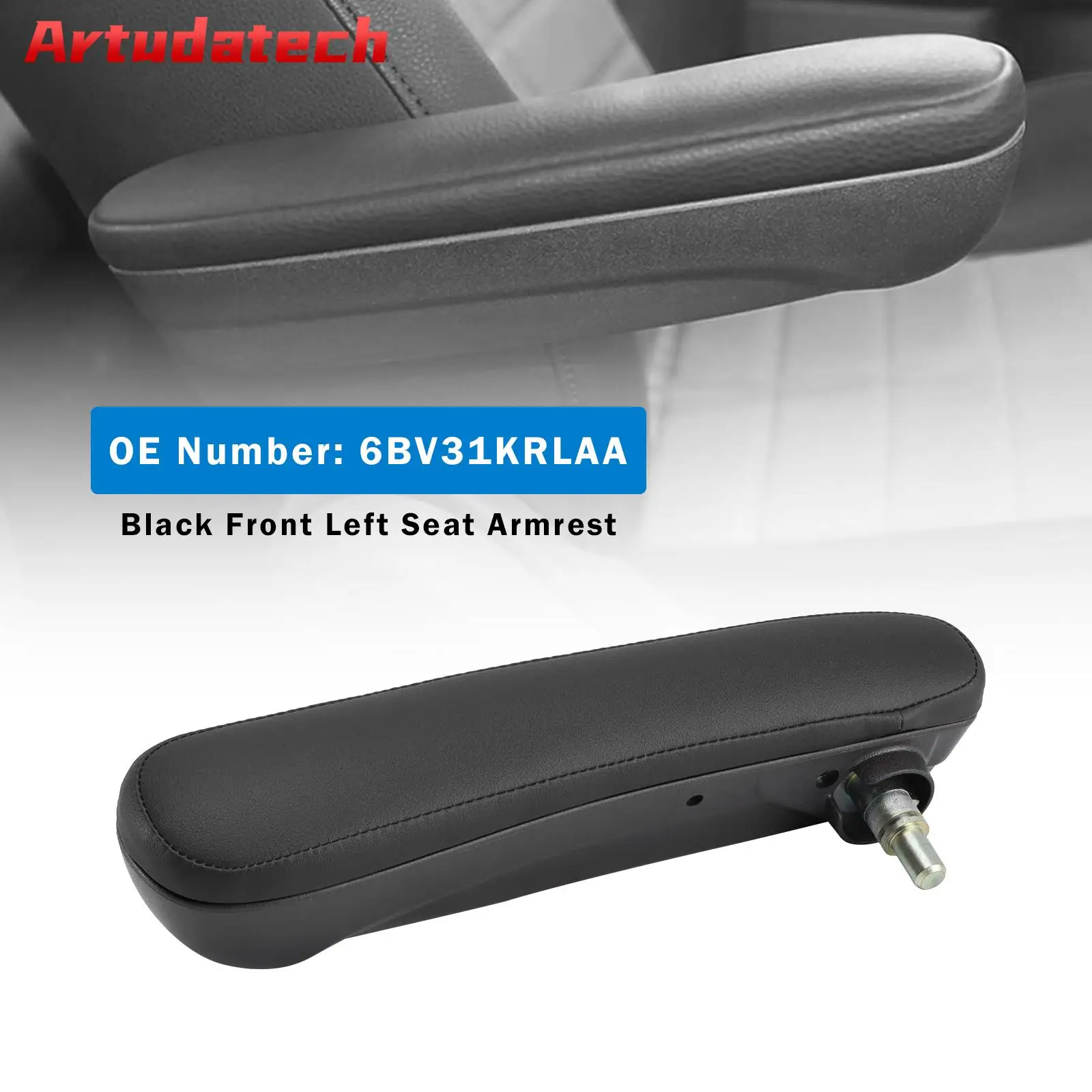 

Artudatech черный подлокотник переднего левого сиденья 6BV31KRLAA для Fiat 500 Abarth 2016-2019 2017 2018