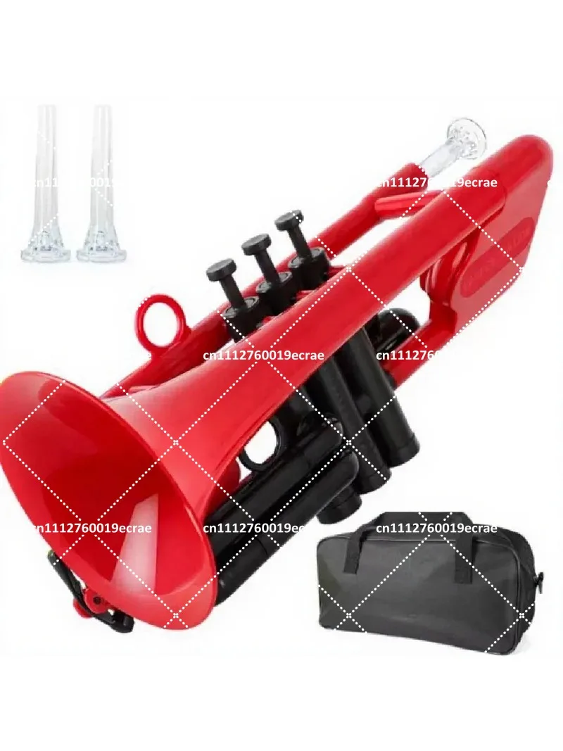 Plastic Cornet B Flat Beginner Trumpet for Kids Adults Student Wind Instrument